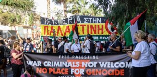 Φωτογραφίες από τη συγκέντρωση διαμαρτυρίας για την άφιξη του Crown Iris